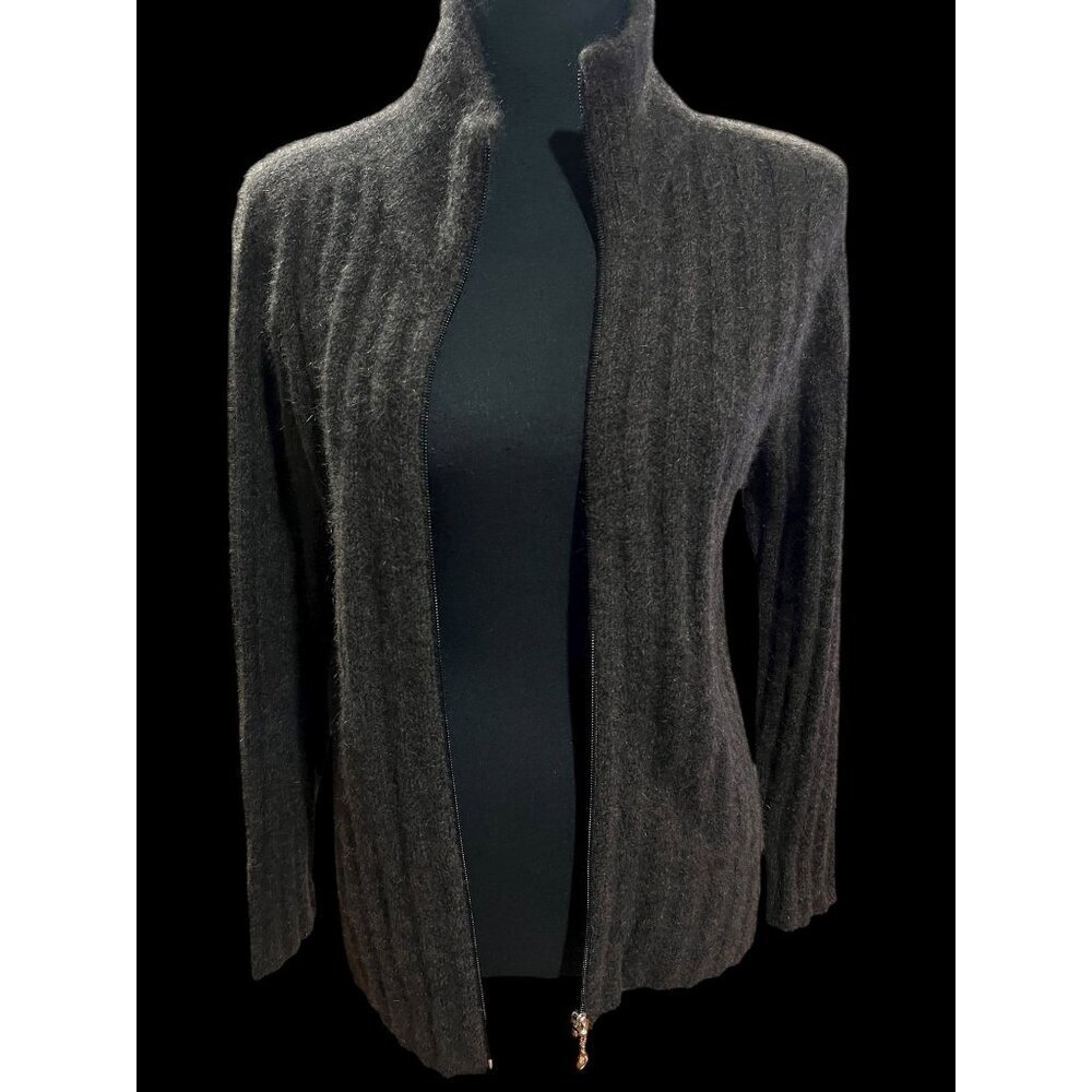 Zinity Cardigan Sweater Women S Brown Full Zip Closure FALL Light Academia